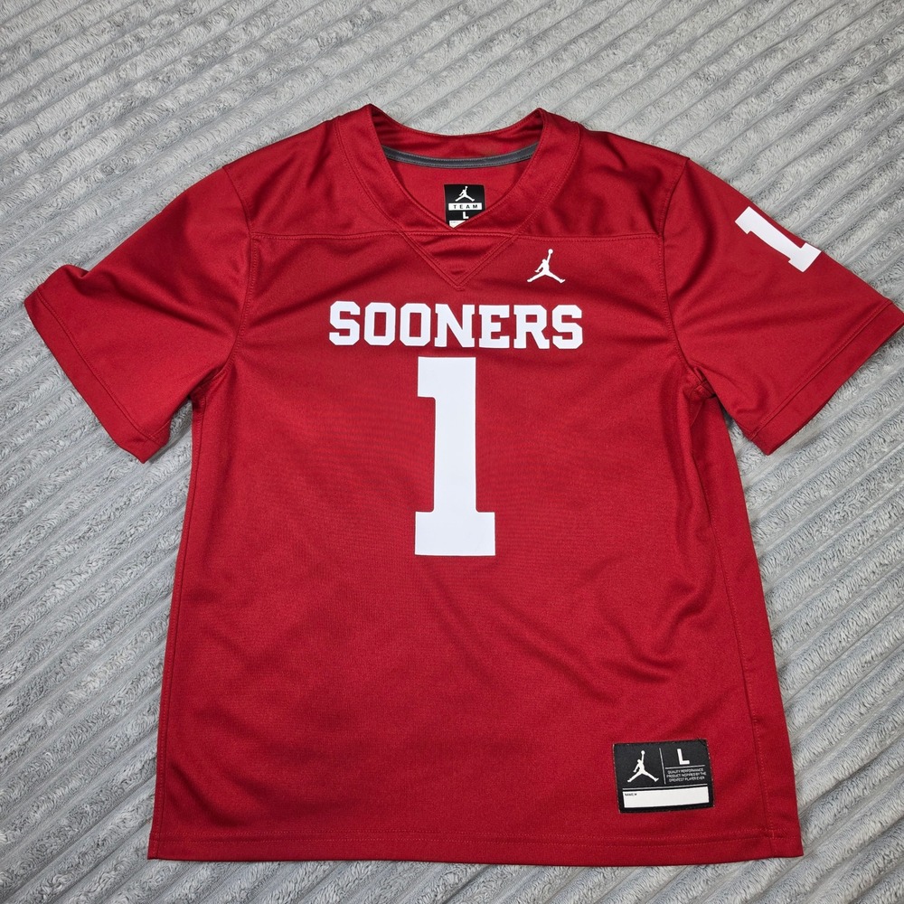 Jordan‎ Oklahoma Sooners #1 Untouchable Football Jersey Youth Large Crimson Red